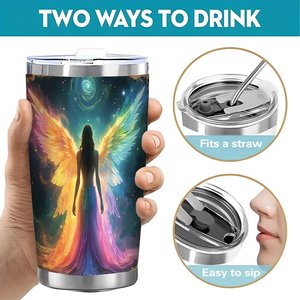 Stainless Steel Tumbler 20oz Double Wall <b>Insulated</b> Portable Drink <b>Mug</b> For Outdoor Sports Use - Product Image 5