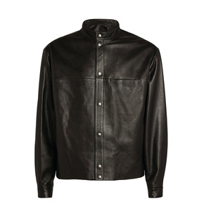 Custom Winter Warm Embroidery Logo Men's Black Leather Motorcycle Jacket Fitted Belt <b>Classic</b> Retro Brando Style PIHA SPORTS - Product Image 1