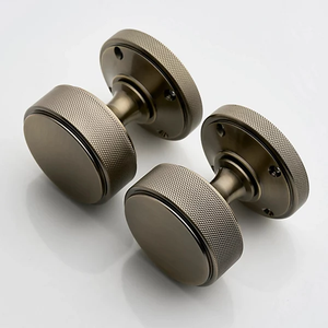 Modern Gunmetal Knurled Round <b>Door</b> <b>Knob</b> Heavy Duty Interior Cabinet Drawer Pull Hardware - Product Image 4