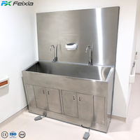 Évier de lavage des mains électrique neuf en acier inoxydable à commande au genou avec capteur automatique pour salle blanche de laboratoire hospitalier