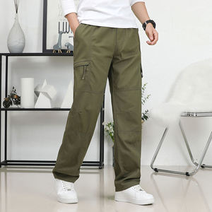 Pantalones Cargo Gris Oscuro para Hombre, Cintura Elástica, Múltiples Bolsillos, Estilo Ropa de Trabajo, Transpirables, de Lona, para Otoño, Uso Casual - Product Image 5