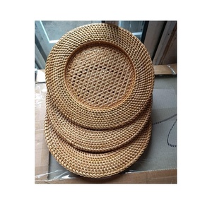 Chargeurs de plaques à dîner en rotin tissé Vintage/napperons ronds en rotin pour table de mariage vaisselle décoration artisanat - Product Image 2