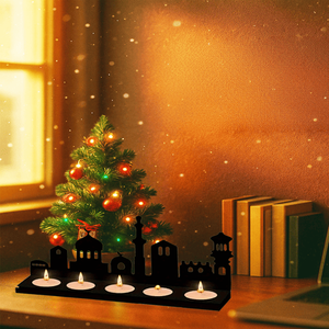 CIFbuy Lanterna Vintage in Metallo da Tavolo, Decorazione Romantica per la Casa con Sfondo Urbano, Illuminazione d'Atmosfera Portatile - Product Image 6