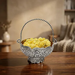 Fine Carving Handled Decorative Basket - Product Image 4