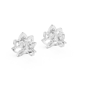 Parure de diamants de laboratoire CELESTIAL LOTUS en or blanc massif 18 carats plaqué rhodium, tendance pour fiançailles, mariage, soirée, Saint-Valentin - Product Image 2