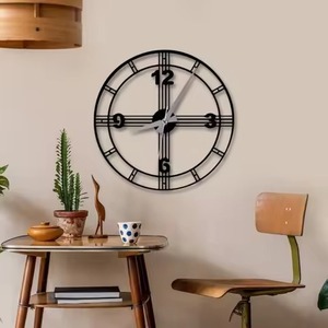 Golden Color New Round Metal <b>Wall</b> <b>Clock</b> Analog Quartz Silent Design Minimalist Style Living Room <b>Decoration</b> Use Metal <b>Wall</b> <b>Clock</b> - Product Image 3