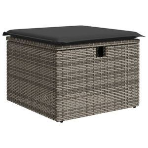 Conjunto de Sofás de Jardín Grandes y Modulares de Ratán PE Gris y Acero con Recubrimiento en Polvo, Impresionantes Sofás de Jardín - Product Image 4
