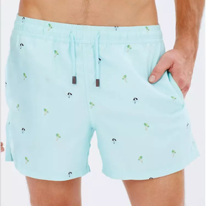 Embroidery Casual Sublimated Custom Logo 100% Cotton Men's Shorts-Anti-Pilling Breathable Quick Dry High Quality Comfortable Fit - Product Image 1