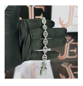 Exclusive Design Moissanite Custom Link Chain <b>Bracelet</b> High-end Fully Iced Out Jewelry Crafted From <b>Solid</b> 925 Sterling <b>Silver</b> - Product Image 1