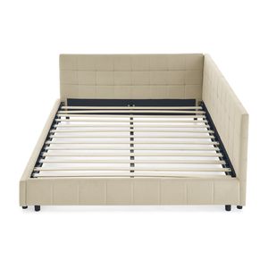 Letto Queen Size Imbottito con Schienale e Braccioli Confortevoli, Divano Letto Queen Size per Camera da Letto e Soggiorno - Product Image 6