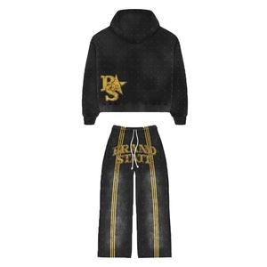 ชุดวอร์มผ้าฝ้ายสำหรับผู้ชายทุกขนาดชุดเสื้อมีฮู้ดของผู้ชายชุดวอร์มผ้าฝ้าย100% แบบปรับแต่งได้ - Product Image 2