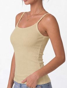 Haut camisole extensible et doux pour femmes, à bretelles spaghetti, sans manches, décontracté, basique, léger et confortable, idéal pour l'été - Product Image 2