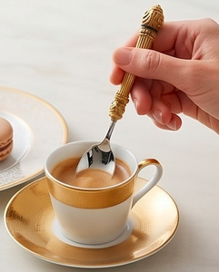 Ensemble de couverts vintage en acier inoxydable avec poignées dorées, 4 pièces, vaisselle pour dîner, passe au lave-vaisselle, pour table de mariage - Product Image 3