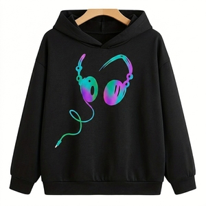 Sudadera con Capucha Personalizada para Mujer, 100% Algodón, Resistente al Viento, Color Sólido, Cuello Redondo, Diseño Clásico, Manga Larga, Suave, Casual, Lavada - Product Image 4