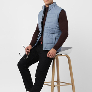 2026 Latest Wholesale High Quality Custom Made Mens Premium Polyester Waterproof PU <b>Leather</b> Windproof Puffer Vest Winter Casual - Product Image 5