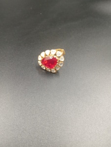 Amaira Jewels Floral Shape <b>Gold</b> Plated Silver <b>Cocktail</b> <b>Ring</b> Red Doublet Classic Vintage Women's Jewelry January Birthstone Gift - Product Image 2