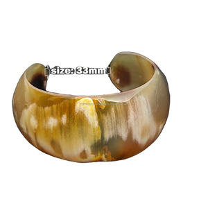 Brazalete de Moda 100% Natural de Cuerno de Búfalo con Diseño Simple para Mujer, Brazaletes Delgados - Product Image 3