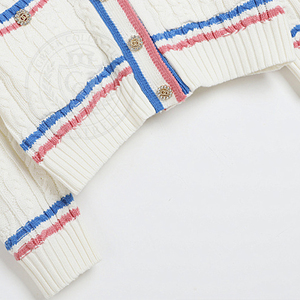 Custom sorority women's sweaters cable knitted <b>cardigan</b> v neck embroidery Greek Letter logo fashion button winter Collage Wear - Product Image 4