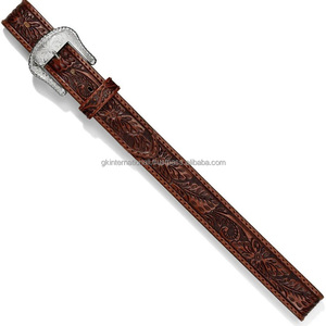 Cinturón de vaquero de cuero occidental mecanizado a mano floral para hombre con hebilla de PIN grabada floral niquelada de diseñador todos los tamaños disponibles - Product Image 3