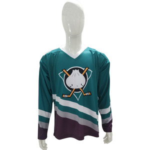 Maillot de hockey sur glace personnalisé respirant de haute qualité – Vente en gros, design tendance, créez votre propre logo, OEM, polyester/coton, col en V - Product Image 1