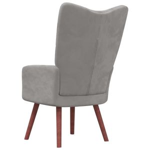 Sillón de Salón Relajante de Terciopelo Gris Claro - Product Image 5