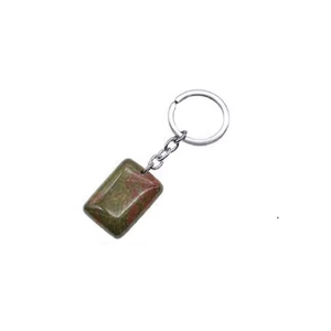 Porte-clés en cristal de haute qualité, unakite rectangulaire, pierre naturelle, cadeau pour femmes, grossiste en porte-clés - Product Image 2