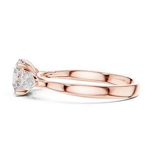 Pear <b>Wrapped</b> Round Cut Lab Grown Solitaire Ring in 18KT Rose Gold for Party <b>Wedding</b> Daily Use Luxury <b>Gifting</b> for Women - Product Image 3