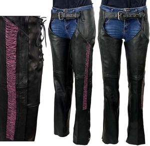 Samroz Sports Customizable Premium <b>Leather</b> Seamless Fusing Motorcycle Riding <b>Chaps</b> for Women Bikers All Seasons - Product Image 3