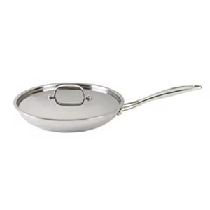 Poêle à frire en acier inoxydable brossé, best-seller, avec couvercle plat, poignée carrée, pour cuisson profonde, idéale pour les cuisines commerciales - Product Image 6