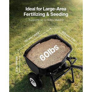 Esparcidor de transmisión de 60 libras, esparcidor de fertilizante de empuje con ancho de extensión de 0 a 9,8 pies - Product Image 3