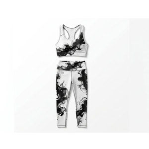 Conjuntos de Yoga para Mujer, Tendencia en Moda, Sólidos, Transpirables, de Secado Rápido, Ligeros, de 2 Piezas, Tallas Grandes, Ropa Deportiva para Gimnasio - Product Image 1