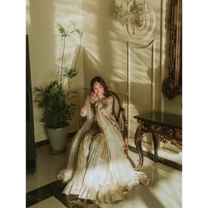 Conjunto de traje Salwar Kameez de seda de diseñador para fiestas con bordados - Product Image 6