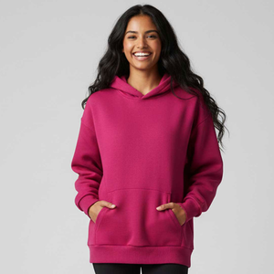 Sudaderas con capucha de hombros caídos para mujer, de moda, con cremallera, estilo urbano, extragrandes, grises, de tejido grueso, con estampado personalizado, superventas - Product Image 2