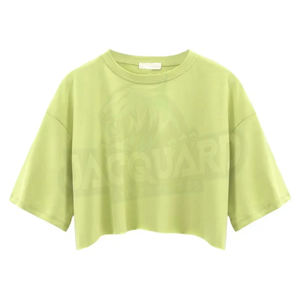 Camiseta sin mangas de algodón extragrande, blanca, lisa, holgada, atlética, transpirable, personalizable, tipo crop top para mujer. - Product Image 6