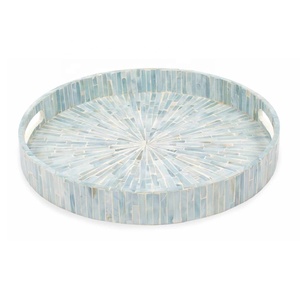 Artisanat Forme Ronde Os Incrustation Plateau Maison Plateau Décoratif Pour Table Basse Motif Unique Essayez Meilleure Qualité Plateau Os Artisanat - Product Image 4