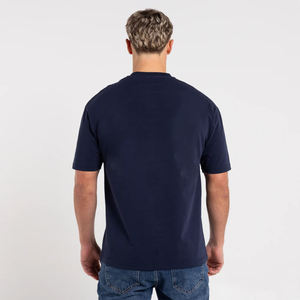 Camisetas Lisas Azul Marino Personalizadas al por Mayor de Alta Calidad para Hombre, Camisetas Unisex de Corte Holgado, Camisetas con Logotipo Personalizado - Product Image 2