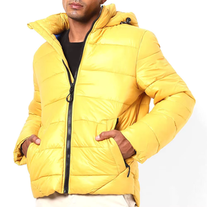 Custom Made Hooded Canvas Puffer Jacket for Men Women OEMODM <b>Quilted</b> <b>Winter</b> Coat with Front Logo Outdoor Warm Wear - Product Image 3