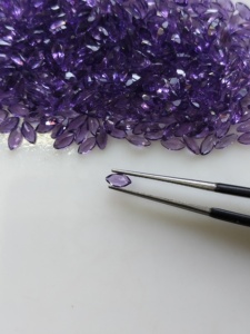 Ametyste africaine naturelle 5x2.5MM taille marquise, qualité supérieure, violet foncé, pierre précieuse en vrac pour la fabrication de bijoux - Product Image 2