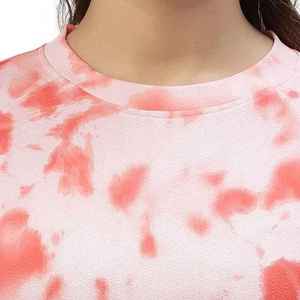 Ensemble d'été pour femmes en coton mélangé de bonne qualité, doux, à manches courtes, coupe moderne, confortable, élégant, tie-dye - Product Image 2