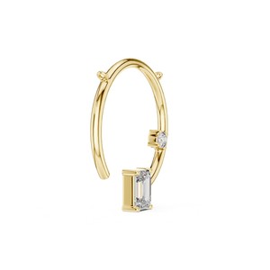Collier pendentif cercle ouvert avec diamant de laboratoire taille émeraude 1-3 carats, en or 18K/14K/10K ou argent 925, certifié IGI, sertissage moderne à griffes - Product Image 4