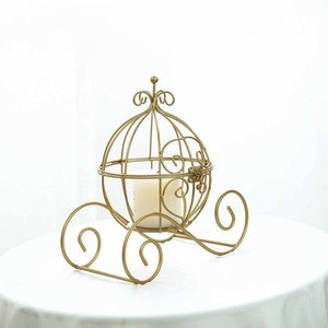 Luxury Gold Metal Sleigh <b>Candle</b> Stand Handmade Home Decoration for Easter Christmas & <b>Wedding</b> Table Centerpiece - Product Image 1