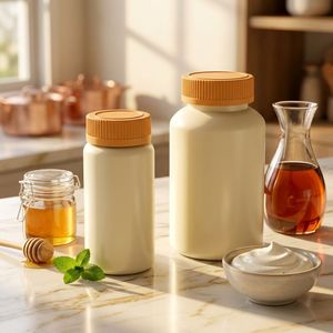 Bouteille ronde en PET givré de 150 ml avec bouchon à vis pour emballage de liquides, aliments, bonbons, lait, compléments alimentaires, fabriquée au Vietnam - Product Image 5