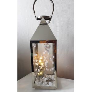 Lanterne en fer rouge tendance, design moderne, à suspendre ou à poser, décoration de Noël pour la maison, porte-bougie écologique, intérieur/extérieur - Product Image 2