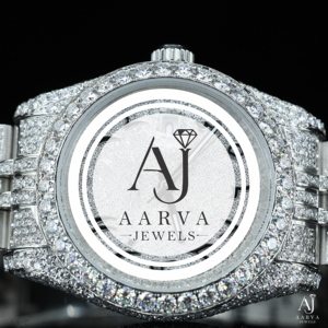 Diamond Inlay Mechanical Watch Stainless Steel Band Analog 18mm 28mm Round Dial Jewelry Style Silver Tone - Product Image 6