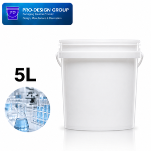 Seau en plastique résistant aux produits chimiques de 5 L avec couvercle et poignée pour matériaux chimiques et emballage de laboratoire, seau étanche - Product Image 1