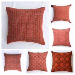 Wholesale Handmade 100% Linen Cushion Cover Hand-block printed Linen cushion cover - Product Image 6