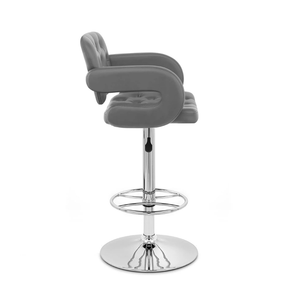 Taburete de Bar Giratorio de Cuero Sintético, Silla Ajustable para Barra de Cocina, Taburete Tapizado para Desayuno, para Hogar, Pub, Hotel y Comedor - Product Image 6