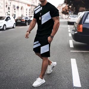 Ensemble de t-shirts athlétiques pour homme, deux pièces, couleur unie, tricoté, col rond, manches courtes, impression de logo personnalisé, décontracté, respirant, pour l'entraînement - Product Image 3