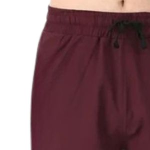 Shorts de padel en molleton pour hommes, rouge bordeaux, décontractés, taille élastique avec cordon de serrage, pour l'entraînement de padel et de tennis, vente en gros - Product Image 3