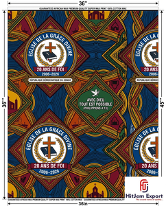 Premium African Wax Print Fabric Manufacturer Custom Church Celebration Anniversary Uniform Textile Supplier - Product Image 1